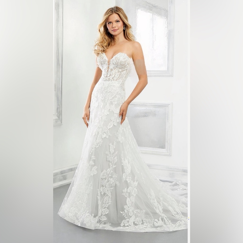 Mori Lee 2307 Blossom Sleeve Bridal Dress Sz 14(street size 12)